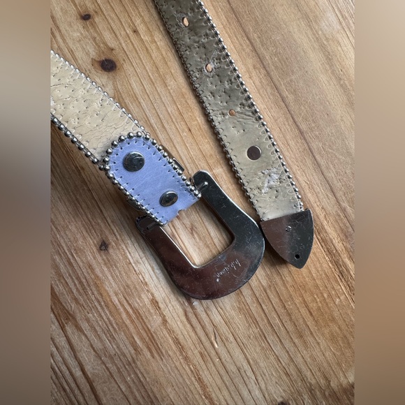 BB SIMON Authentic Designer Italian Leather Swarovski Crystal Western Belt L XL - Picture 11 of 11